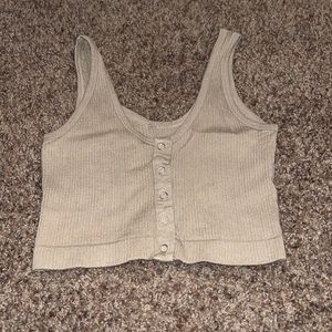 Green button up tank top